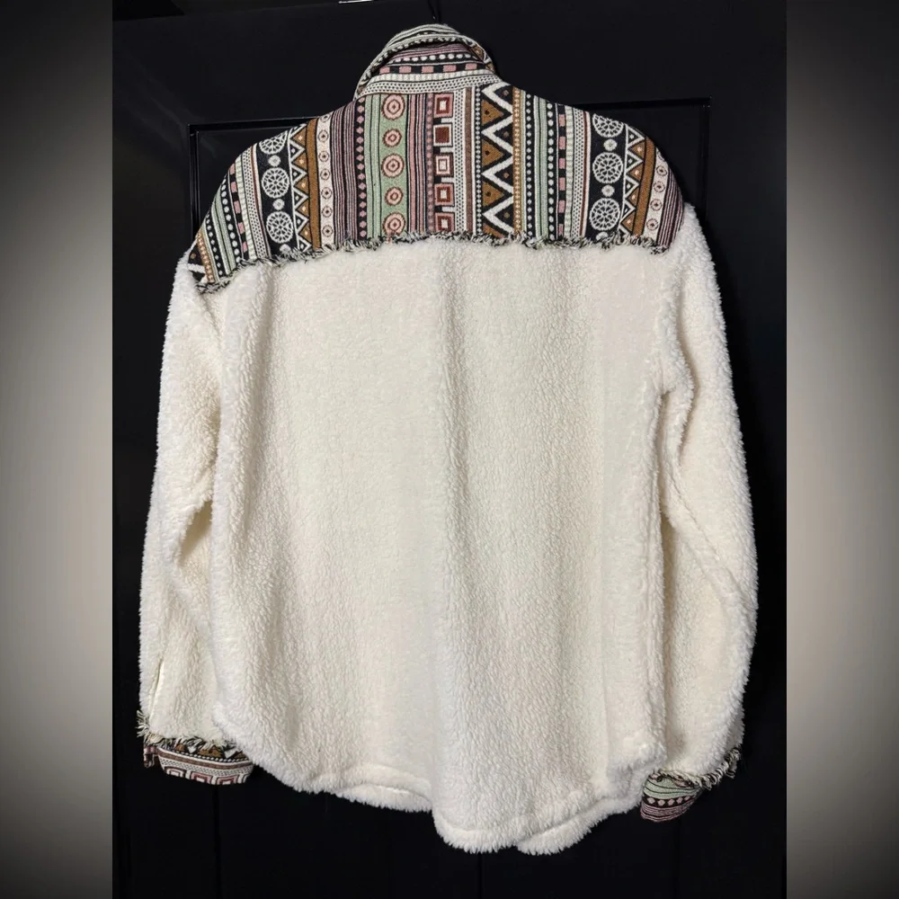 Mazik Cream and Patterned Jacket - Picture 3 of 5